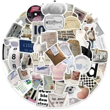 ZJSXINDI Stickers Aesthetic Waterproof Laptop Stickers Decals 57 Pcs for Water Bottle Laptop Compute...