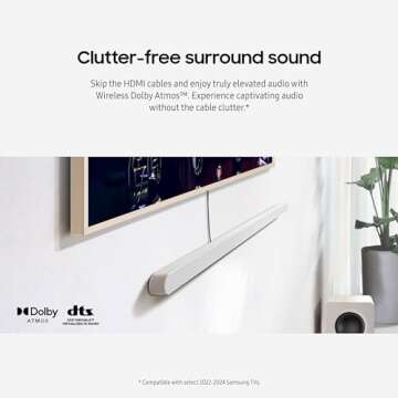 SAMSUNG S801D 3.1.2ch Soundbar w/Wireless Dolby Atmos Audio, Ultra Slim Design, with Alexa Built-in, HW-S801D/ZA (Renewed), White