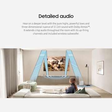 SAMSUNG S801D 3.1.2ch Soundbar w/Wireless Dolby Atmos Audio, Ultra Slim Design, with Alexa Built-in, HW-S801D/ZA (Renewed), White