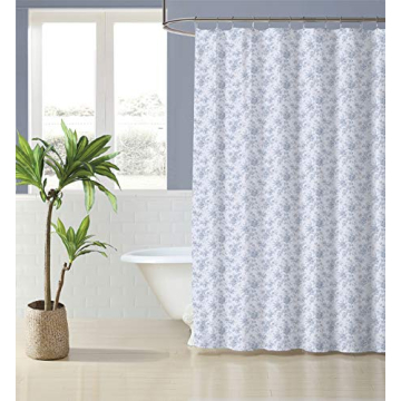 Laura Ashley Home Shower Curtain - Stylish Cotton Bathroom Decor, Elegant Floral Home Decor (Walled ...