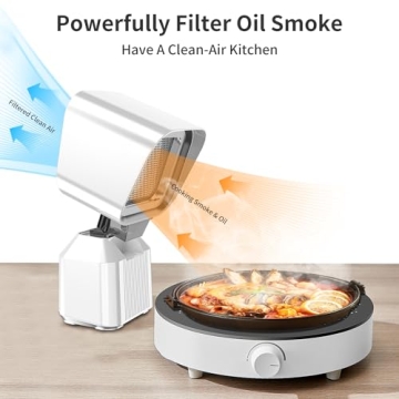 Portable Kitchen Hood with Adjustable Height & Filters