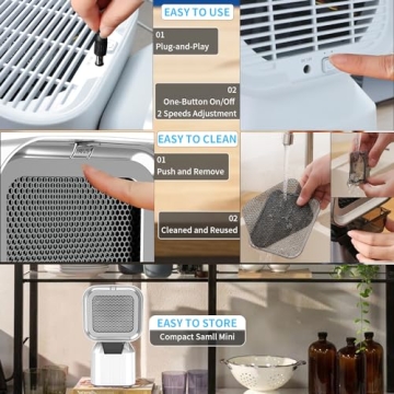 Portable Kitchen Hood with Adjustable Height & Filters