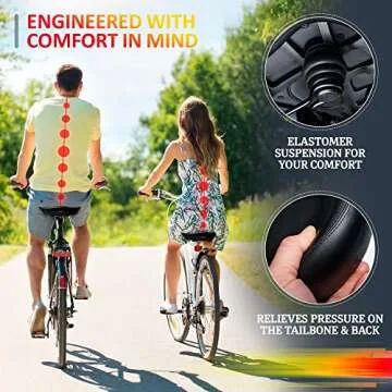 Giddy Up! Bike Seat Premium - Compatible with Peloton Exercise and Road Bicycle - Oversized XXL Comf...
