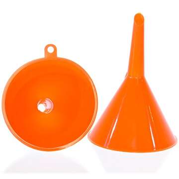 Majic 4-Pieces 4-Sizes Plastic Funnel Set for Car Oil, Gas and Fluids