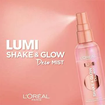 L’Oréal Paris Makeup LUMI Shake and Glow Dew Mist, Hydrating and Soothing Face Mist, Prep and Set...