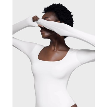 Stylish PUMIEY Long Sleeve Bodysuit for Women