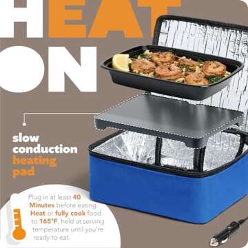 HOTLOGIC Mini Portable Electric Lunch Box Food Heater - Innovative Food Warmer and Heated Lunch Box ...