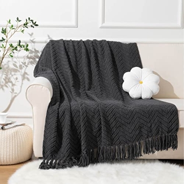 Cozy BATTILO HOME Dark Grey Throw Blanket for All Occasions