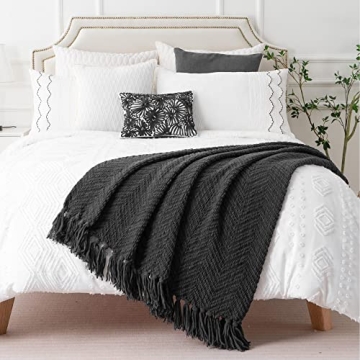 Cozy BATTILO HOME Dark Grey Throw Blanket for All Occasions