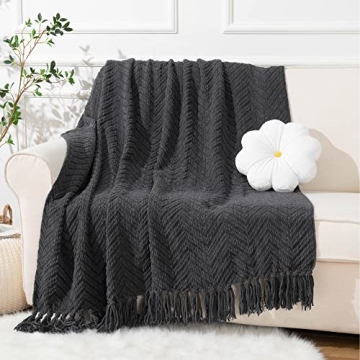 Cozy BATTILO HOME Dark Grey Throw Blanket for All Occasions