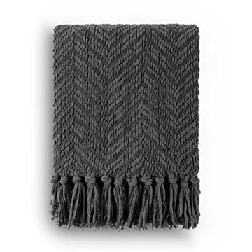Cozy BATTILO HOME Dark Grey Throw Blanket for All Occasions