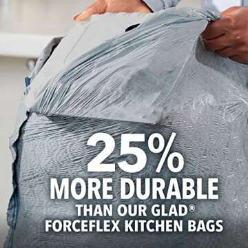 Glad ForceFlex MaxStrength XL Kitchen Trash Bags, 20 Gal, Fresh Clean, 80 Ct (Package May Vary)