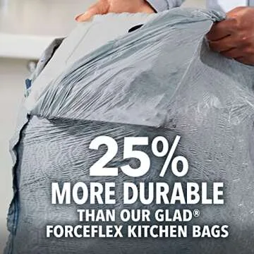 Glad ForceFlex MaxStrength X-Large Kitchen Trash Bags, 20 Gal, Fresh Clean, 80 Ct (Package May Vary)