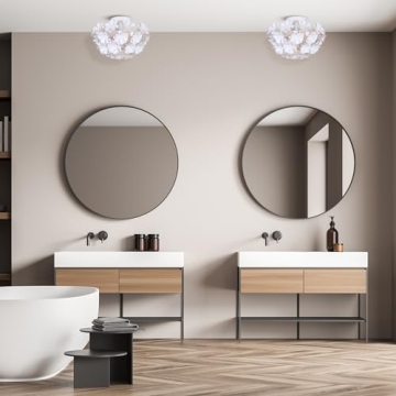 Elegant Cassia 15in 2-Light Flush Mount with White Shade