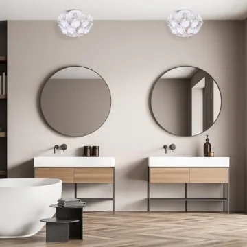 Elegant Cassia 15in 2-Light Flush Mount with White Shade