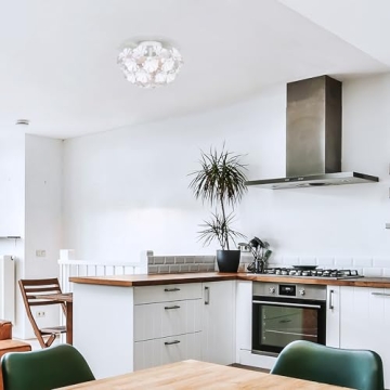 Elegant Cassia 15in 2-Light Flush Mount with White Shade