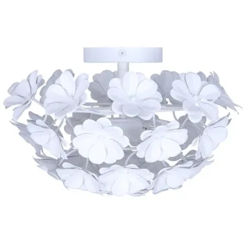 Elegant Cassia 15in 2-Light Flush Mount with White Shade