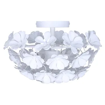 Elegant Cassia 15in 2-Light Flush Mount with White Shade