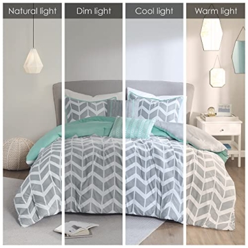 Vibrant Geometric Teal Comforter Set for All Seasons