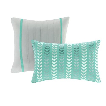 Vibrant Geometric Teal Comforter Set for All Seasons