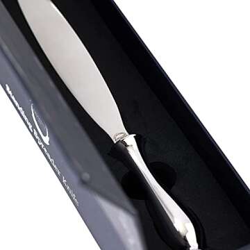 RESOLUTE355 - Standing Spreader Knife - 8" Stainless Steel / Chromium Alloy - Standalone Upright Butter Jam Cheese Condiment Spreader Knife – Serving Catering Knife - Dishwasher Safe