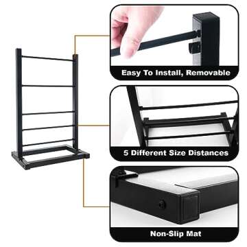 Fumingpal 5 Tier Ribbon Holder Organizer Rack, Ribbon Storage, Ribbon Holder, Large Capacity Ribbon Organizer for Craft Room,Flower Store,Cake Shop