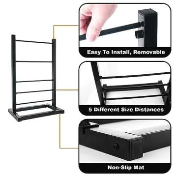Fumingpal 5 Tier Ribbon Holder Organizer Rack, Ribbon Storage, Ribbon Holder, Large Capacity Ribbon Organizer for Craft Room,Flower Store,Cake Shop