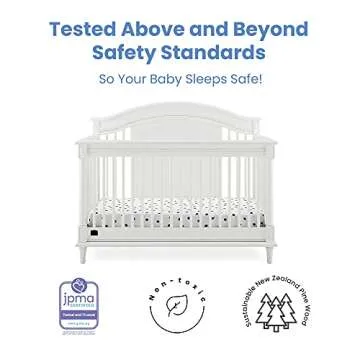 Delta Children Simmons Kids Juliette 6-in-1 Convertible Crib with Toddler Rail, Greenguard Gold Certified, Bianca White