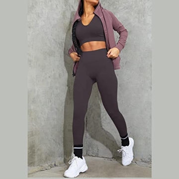 Jetjoy Seamless 2 PCS Yoga Set for Women Fitness Outfits