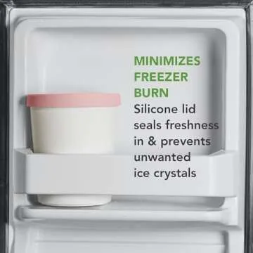 Tovolo Sweet Treat, Reusable Ice Cream Container for Homemade Ice Cream, Pink - 1 Quart Stackable Storage Tubs with Silicone Lids for Freezer - BPA-Free & Dishwasher-Safe