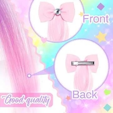 Vibrant Unicorn Rainbow Hair Extensions for Kids