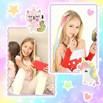 Vibrant Unicorn Rainbow Hair Extensions for Kids