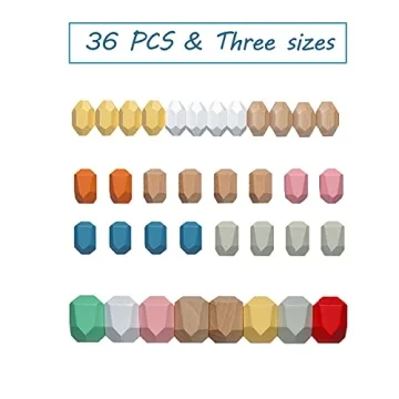 Qurhafoo 36PCS Wooden Stacking Stones for Fun Play