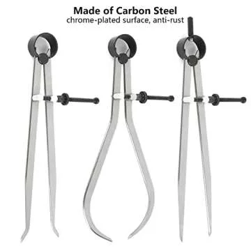 Acrux7 3Pcs 8 Inch Long Spring Caliper Set, Carbon Steel Outside Divider Caliper Compass, Calipers Measuring Tool for Wood Turning Lathe Projects