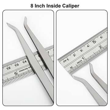 Acrux7 3Pcs 8 Inch Long Spring Caliper Set, Carbon Steel Outside Divider Caliper Compass, Calipers Measuring Tool for Wood Turning Lathe Projects
