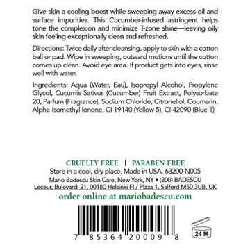 Mario Badescu Cucumber Cleansing Lotion for Combination and Oily Skin| Facial Toner that Cools and C...