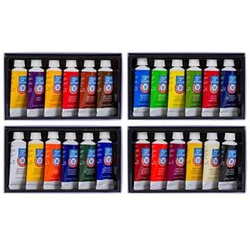 24 Assorted Acrylic Paint Tube Set by Artist's Loft - Academic Level 1 Paint for Drawing, Painting, Art & Crafts Supplies - 1 Pack