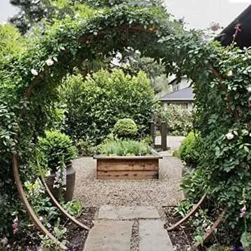 TERRA TRELLIS Gracie Modern Arbor Moongate for Outdoor Plants | Garden Arch Climbing Vines Trellis | Modern, Steel & Durable Metal Round | Regular (Aubergine)
