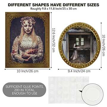 ELCOHO 16 Pieces Halloween Gothic Mansion Portraits Halloween Vintage Gothic Photo Halloween Haunted...