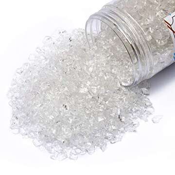 TWINKLING High Luster Fire Glass Gravel Stone Glitter,Broken Glass,Fire Gems Chips,Crushed Glass for...