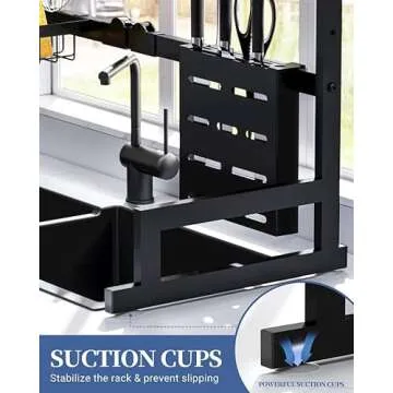 Kitsure Stainless Steel Dish Drying Rack (35.5in), Adjustable Over-The-Sink Drying Rack, Multifunctional Kitchen Organizer