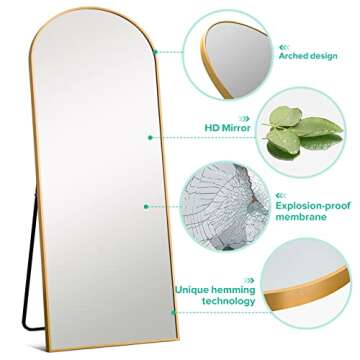 Shop NeuType Arched Full Length Mirror - Gold Finish 64"x21"