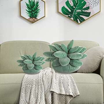 NIMIUHUS 3D Succulent Pillow - Plush Cactus Decor