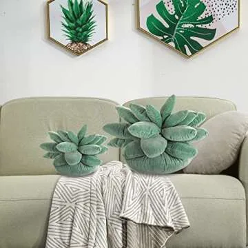 NIMIUHUS 3D Succulent Pillow - Plush Cactus Decor