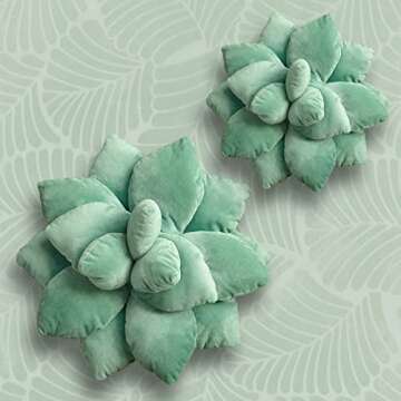 NIMIUHUS 3D Succulent Pillow - Plush Cactus Decor