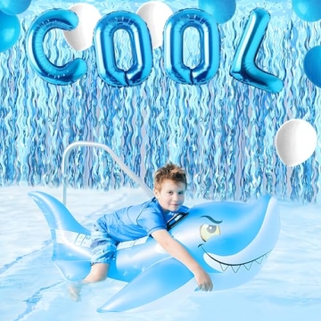 Teal Blue Wavy Tinsel Foil Fringe Curtains 3 Pack