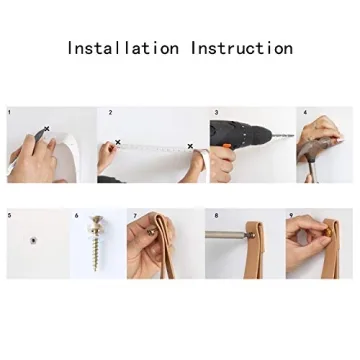 FRIADE PU Leather Strap Shelves,Wall Floating Shelf, Storage Rack for Kitchen,Living Room,Bedroom,Study,Set of 2