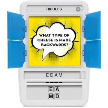 100 PICS Riddles Travel Game - Guess 100 Riddles | Flash Cards with Slide Reveal Case | Card Game, Gift, Stocking Stuffer | Fun for Kids and Adults | Ages 6+