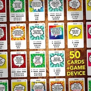 100 PICS Riddles Travel Game - Guess 100 Riddles | Flash Cards with Slide Reveal Case | Card Game, Gift, Stocking Stuffer | Fun for Kids and Adults | Ages 6+