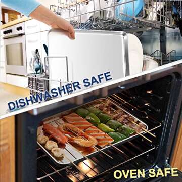 P&P CHEF Stainless Steel Baking Sheets, Set of 2, 16-Inch